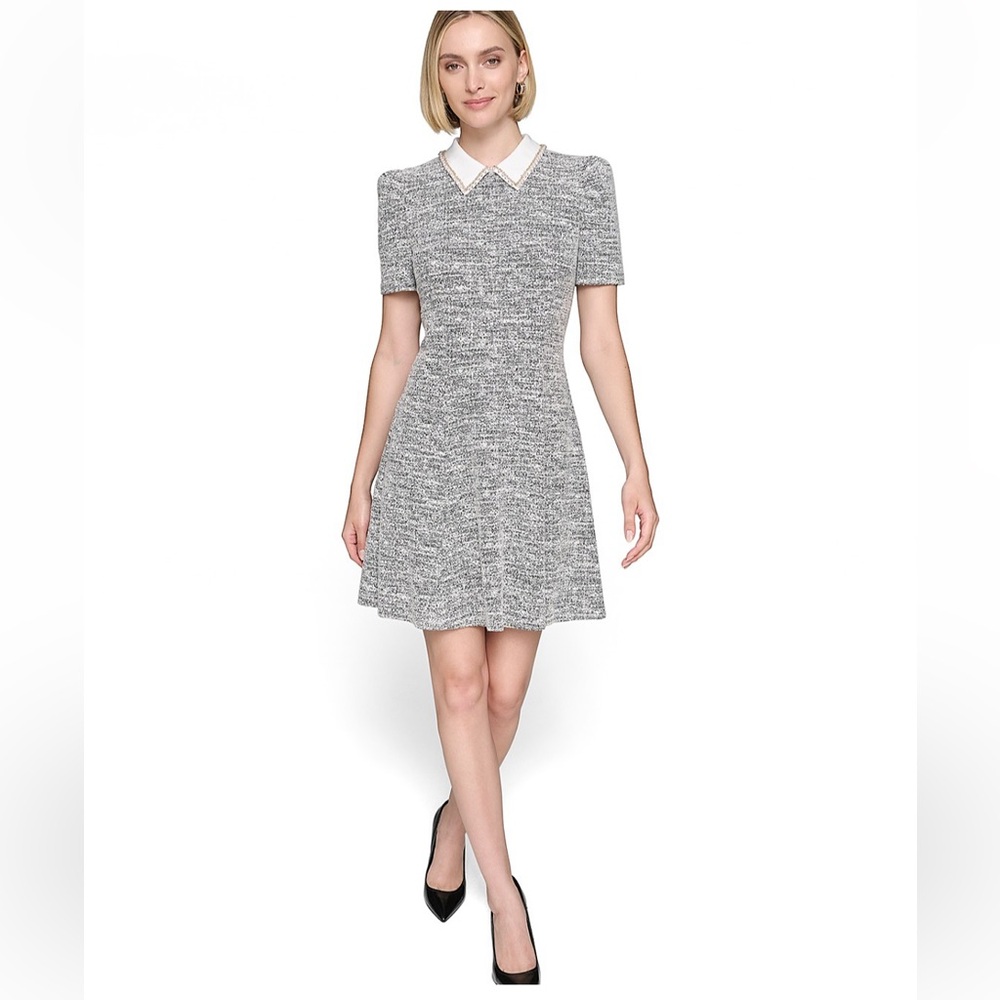 KARL LAGERFELD PARIS
Heathered Embellished Mini Dress